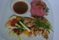 Riz gluant et poulet à la citronnelle et aux légumes